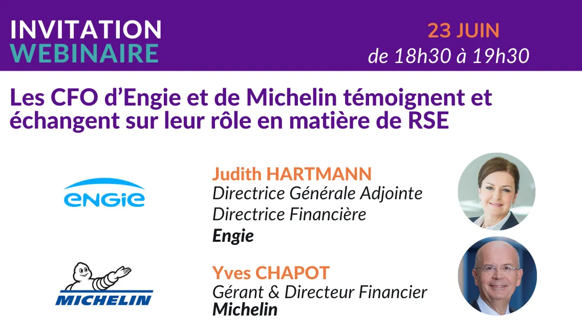 Visuel de l'événement « Les directeurs financiers d'Engie et de Michelin face à la RSE »